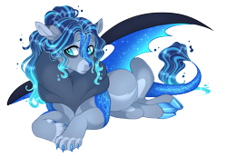 Size: 3900x2700 | Tagged: safe, artist:gigason, imported from derpibooru, oc, oc only, hybrid, female, high res, interspecies offspring, lying down, offspring, parent:princess luna, parent:scorpan, prone, simple background, solo, transparent background