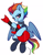 Size: 3010x3876 | Tagged: safe, artist:vetta, imported from derpibooru, rainbow dash, pegasus, pony, bass guitar, clothes, collar, ear piercing, earring, electric guitar, flying, guitar, high res, jewelry, music, musical instrument, older, older rainbow dash, piercing, punk, smiling, solo, spiked collar, spiked wristband, wings, wristband