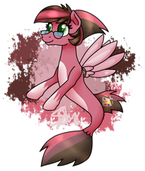 Size: 1228x1448 | Tagged: safe, artist:spokenmind93, imported from derpibooru, oc, oc only, pegasus, pony, seapony (g4), deviantart watermark, dorsal fin, female, fin wings, fish tail, flowing tail, glasses, green eyes, obtrusive watermark, seaponified, signature, simple background, solo, species swap, tail, transparent background, watermark, wings