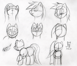 Size: 892x776 | Tagged: safe, artist:srmario, imported from derpibooru, oc, oc only, earth pony, pony, bust, earth pony oc, expressions, grin, lineart, monochrome, signature, sketch, smiling