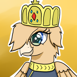 Size: 500x500 | Tagged: safe, artist:truffle shine, imported from derpibooru, oc, oc only, oc:grover vi, griffon, equestria at war mod, clothes, crown, female, glasses, jewelry, regalia, rule 63, solo