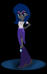 Size: 398x626 | Tagged: safe, artist:aonairfaol, imported from derpibooru, oc, oc only, oc:diamond runner, equestria girls, base used, bedroom eyes, black background, boots, clothes, eyelashes, female, high heel boots, offspring, parent:rarity, parent:unnamed oc, parents:canon x oc, rubber boots, shoes, simple background, solo