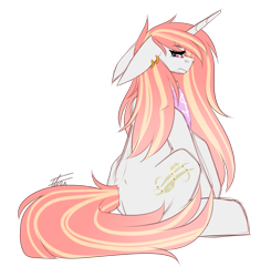 Size: 1159x1182 | Tagged: safe, artist:inspiredpixels, imported from derpibooru, oc, oc only, pony, unicorn, ear piercing, earring, floppy ears, jewelry, piercing, simple background, sitting, solo, transparent background, unamused