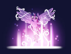 Size: 2916x2244 | Tagged: safe, artist:angela an, imported from derpibooru, twilight sparkle, alicorn, pony, my little pony: the movie, concept art, female, high res, indigo background, magic, mare, twilight sparkle (alicorn)