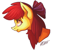 Size: 1600x1360 | Tagged: safe, artist:tu-kierownik, imported from derpibooru, apple bloom, earth pony, pony, bust, female, filly, portrait, simple background, solo, transparent background