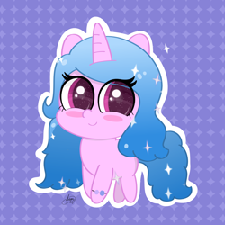 Size: 2160x2160 | Tagged: safe, artist:limitmj, imported from derpibooru, izzy moonbow, pony, unicorn, blushing, bracelet, cute, g5, high res, izzybetes, jewelry, solo