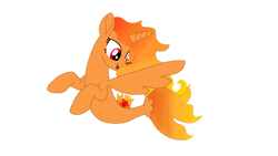 Size: 1280x720 | Tagged: safe, artist:moonlight0619, imported from derpibooru, oc, oc only, alicorn, pony, seapony (g4), base used, dorsal fin, female, fin wings, fish tail, flowing mane, flowing tail, orange mane, red eyes, seaponified, simple background, smiling, solo, species swap, tail, transparent background, wings