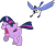 Size: 1800x1500 | Tagged: safe, artist:krazy3, edit, imported from derpibooru, twilight sparkle, bird, blue jay, pony, unicorn, crossover, duo, female, hat, iacedrom, male, mare, reality ensues, regular show, running away, scientifically accurate, screaming, simple background, top hat, transparent background, unicorn twilight