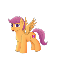 Size: 5906x7087 | Tagged: safe, artist:donnik, imported from derpibooru, scootaloo, pegasus, pony, g4 mega collab, smiling, spread wings, wings