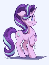 Size: 886x1172 | Tagged: safe, artist:aarops, imported from derpibooru, starlight glimmer, pony, unicorn, horn, simple background, solo, sweat