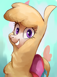 Size: 2340x3150 | Tagged: safe, artist:cadillac-dynamite, artist:cadillacdynamite, imported from derpibooru, alpaca, equestria at war mod, them's fightin' herds, community related, cute, female, high res, looking at you, paprika (tfh), paprikadorable, solo