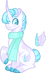 Size: 591x936 | Tagged: safe, artist:lilywolfpie, artist:lilywolfpie-yt, imported from derpibooru, oc, oc only, pony, unicorn, clothes, male, offspring, parent:fleur-de-lis, parent:sky stinger, scarf, simple background, solo, stallion, transparent background