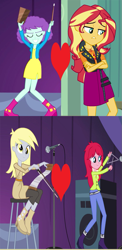 Size: 565x1155 | Tagged: safe, edit, edited screencap, imported from derpibooru, screencap, derpy hooves, raspberry fluff, sunset shimmer, equestria girls, equestria girls series, forgotten friendship, rainbow rocks, blueberrypie, blueberryshimmer, derpyfluff, female, heart, lesbian, shipping, shipping domino