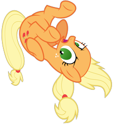 Size: 9292x10038 | Tagged: safe, artist:lincolnbrewsterfan, imported from derpibooru, applejack, earth pony, pony, female, mare, solo, upset, upside down, vector