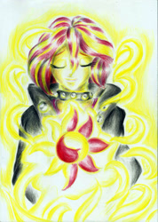 Size: 1662x2333 | Tagged: safe, artist:3500joel, imported from derpibooru, sunset shimmer, equestria girls, solo, traditional art