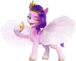 Size: 7307x5888 | Tagged: safe, imported from derpibooru, pipp petals, pegasus, pony, absurd resolution, cellphone, female, g5, mare, my little pony: a new generation, official, one eye closed, open mouth, phone, simple background, solo, spread wings, transparent background, wings, wink