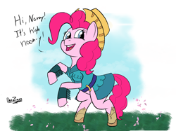 Size: 4098x3072 | Tagged: safe, artist:datzigga, imported from derpibooru, pinkie pie, earth pony, pony, cowboy hat, cowgirl, cowgirl outfit, hat, implied anon, rearing, solo, stetson