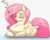 Size: 1000x798 | Tagged: safe, artist:inky_mitts, artist:inkypuso, imported from derpibooru, fluttershy, pegasus, pony, chest, cute, daaaaaaaaaaaw, eyes closed, lying down, onomatopoeia, ponyloaf, prone, shyabetes, sleeping, solo, sound effects, zzz