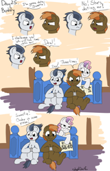 Size: 1992x3117 | Tagged: safe, artist:agent-diego, imported from derpibooru, button mash, rumble, sweetie belle, bed, bisexual, colt, controller, female, filly, gay, male, polyamory, rumbellemash, shipping, straight