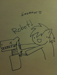 Size: 768x1024 | Tagged: safe, artist:askpinkiepieandfriends, imported from derpibooru, earth pony, pony, robot, dexterous hooves, hammer, monochrome, sketch, solo, traditional art