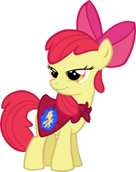 Size: 5105x6431 | Tagged: safe, artist:itchykitchy, imported from derpibooru, apple bloom, earth pony, pony, season 1, stare master, female, filly, grin, lidded eyes, smiling, smug, solo, vector