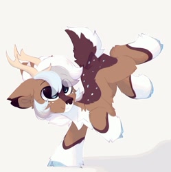 Size: 1486x1494 | Tagged: safe, artist:php146, imported from derpibooru, oc, oc only, oc:dexter, deer, deer pony, original species, chest fluff, deer oc, male, smiling, solo