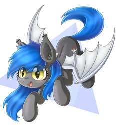 Size: 1080x1080 | Tagged: artist needed, safe, imported from derpibooru, oc, oc only, bat pony, bat pony oc, bat wings, cute, open mouth, simple background, wings