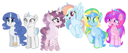 Size: 1280x530 | Tagged: safe, artist:goldlines005, imported from derpibooru, rainbow dash, oc, alicorn, pegasus, pony, alicorn oc, base used, collaboration, female, grin, horn, mare, smiling, wings