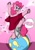 Size: 2480x3507 | Tagged: safe, artist:mcsplosion, imported from derpibooru, pinkie pie, earth pony, pony, ball, balloon, bipedal, clothes, confetti, female, frog (hoof), high res, human to pony, male to female, open mouth, open smile, rule 63, shirt, smiling, speech bubble, standing, standing on one leg, transformation, transgender transformation, underhoof