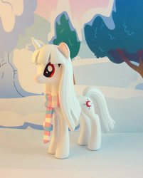 Size: 763x950 | Tagged: safe, artist:krowzivitch, imported from derpibooru, oc, oc only, oc:hoarfrost, pony, unicorn, clothes, female, figurine, irl, mare, photo, scarf, solo