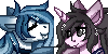 Size: 100x50 | Tagged: safe, artist:inspiredpixels, imported from derpibooru, oc, oc only, pony, unicorn, bust, duo, eyes closed, female, mare, pixel art