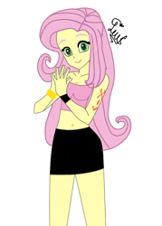 Size: 644x900 | Tagged: safe, artist:flutteryaylove, imported from derpibooru, fluttershy, equestria girls, alone, female, signature, simple background, solo, white background