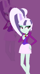 Size: 296x546 | Tagged: safe, artist:xxkerrysweetxx, imported from derpibooru, coloratura, equestria girls, rainbow rocks, alternate universe, boots, clothes, countess coloratura, equestria girls-ified, female, gem, hand on hip, high heels, jacket, lidded eyes, ponytail, shoes, simple background, siren gem, solo, spikes