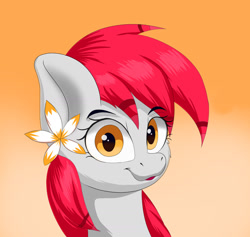Size: 1280x1213 | Tagged: safe, artist:joaothejohn, imported from derpibooru, oc, oc only, oc:tiny jasmini, pegasus, pony, female, flower, flower in hair, mare, simple background, solo