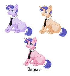 Size: 1267x1369 | Tagged: safe, artist:julymays, artist:ukulelepineapplecat, imported from derpibooru, oc, oc only, oc:stargazer, pony, unicorn, ear fluff, horn, male, necktie, offspring, parent:flash sentry, parent:twilight sparkle, parents:flashlight, simple background, stallion, unicorn oc, white background