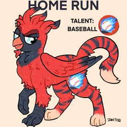 Size: 2048x2048 | Tagged: safe, artist:thiscatdraws, imported from derpibooru, griffon, danganronpa, griffonized, high res, leon kuwata, solo, species swap