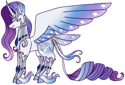 Size: 2240x1521 | Tagged: safe, artist:eonionic, imported from derpibooru, rarity, alicorn, pony, alicornified, race swap, raricorn, simple background, solo, tail feathers, transparent background