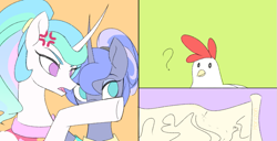 Size: 941x483 | Tagged: safe, artist:horizon, imported from derpibooru, princess celestia, princess luna, alicorn, pony, between dark and dawn, comic, cross-popping veins, female, map, meme, ponified meme, royal sisters, siblings, sisters, woman yelling at a cat