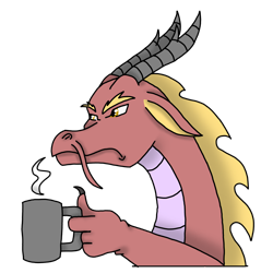 Size: 2612x2612 | Tagged: safe, alternate version, artist:agdapl, imported from derpibooru, dragon, angry, colored, crossover, dragonified, high res, mug, simple background, soldier, species swap, team fortress 2, transparent background