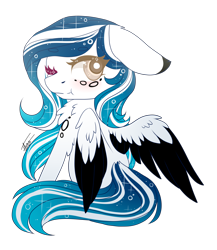 Size: 1500x1725 | Tagged: safe, artist:inspiredpixels, imported from derpibooru, oc, oc only, oc:marie pixel, pegasus, pony, blushing, chibi, female, floppy ears, heterochromia, looking at you, looking back, looking back at you, mare, simple background, sitting, solo, transparent background
