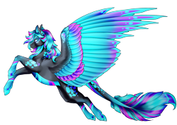 Size: 4961x3508 | Tagged: safe, artist:oneiria-fylakas, imported from derpibooru, oc, oc only, oc:astrum, pegasus, pony, colored wings, multicolored wings, rainbow power, rainbow power-ified, simple background, solo, transparent background, wings