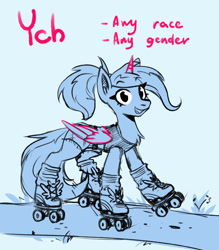 Size: 3500x4000 | Tagged: safe, imported from derpibooru, pony, commission, roller skates, rollerblades, solo, ych sketch, your character here