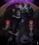 Size: 1745x2043 | Tagged: safe, artist:taiga-blackfield, imported from derpibooru, oc, oc only, oc:malice, alicorn, anthro, absolute cleavage, breasts, cleavage, clothes, complex background, evening gloves, fangs, fingerless elbow gloves, fingerless gloves, fingernails, gloves, goblet, long gloves, long nails, sitting, solo