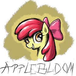 Size: 3000x3000 | Tagged: safe, artist:supxyro, imported from derpibooru, apple bloom, earth pony, pony, bust, female, filly, high res, portrait, simple background, solo, transparent background