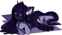 Size: 1913x1100 | Tagged: safe, artist:ube, artist:ubebreb, imported from derpibooru, oc, oc only, oc:cacophony, alicorn, pony, fallout equestria, ashes town, clothes, fanart, purple alicorn (fo:e), simple background, smug, socks, solo, transparent background