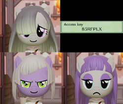 Size: 1274x1080 | Tagged: safe, artist:pastthesouthpole, imported from derpibooru, limestone pie, marble pie, maud pie, earth pony, face, female, mii, miitopia, nintendo