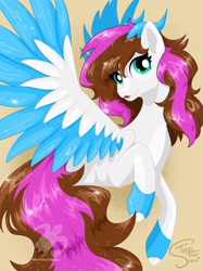 Size: 2048x2732 | Tagged: safe, artist:turtletroutstudios, imported from derpibooru, oc, oc only, pegasus, pony, female, high res, horns, mare, solo, two toned wings, wings