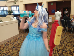 Size: 1024x768 | Tagged: safe, artist:cinemabrony, artist:cinemapony, imported from derpibooru, minuette, human, babscon, babscon 2015, clothes, cosplay, costume, irl, irl human, mouth wash, photo, toothbrush