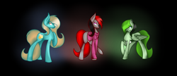 Size: 2629x1139 | Tagged: safe, artist:aonairfaol, imported from derpibooru, oc, oc only, earth pony, pegasus, pony, abstract background, clothes, earth pony oc, hoodie, pegasus oc, smiling, solo, wings