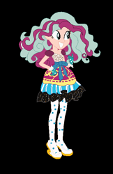 Size: 410x632 | Tagged: safe, artist:aonairfaol, imported from derpibooru, oc, oc only, equestria girls, base used, clothes, dress, female, grin, smiling